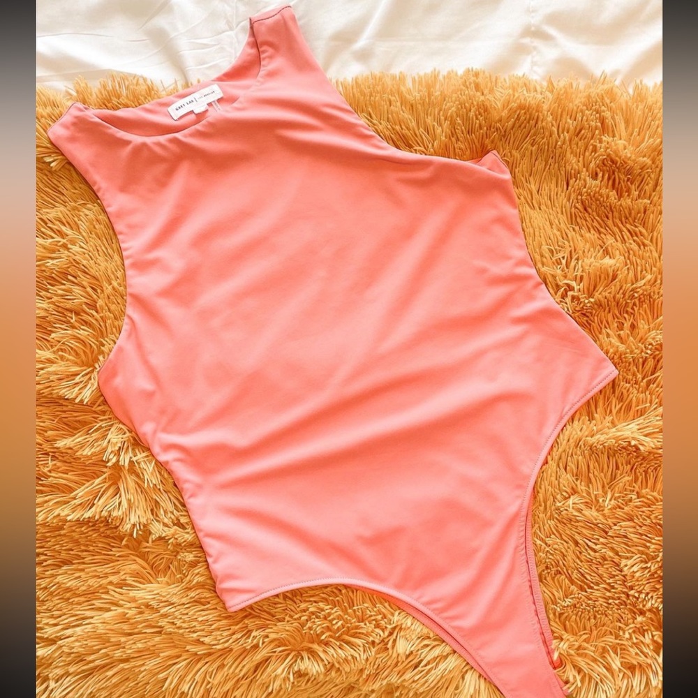 Grey Lab pink body suit